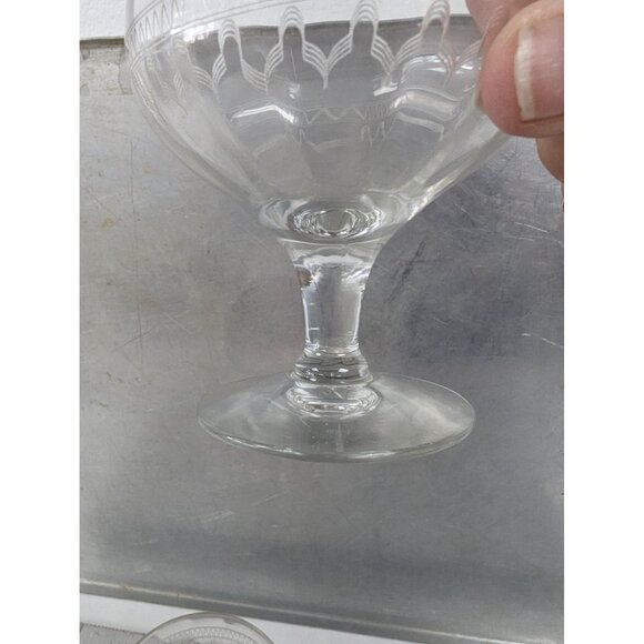 Bryce Etch #334 Sherbet Glasses Drinking Stemmed Set of 4 Clear - Picture 6 of 6